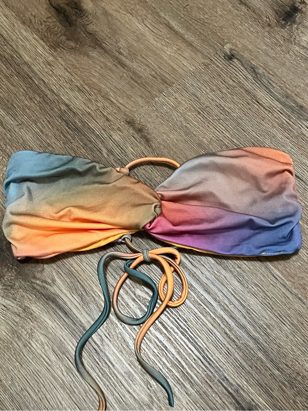RVCA Rose Mochado Bandeau Bikini Top Size S